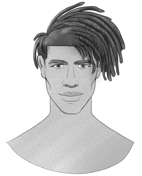 Mens Hair Sketch Clipart Male Hair Illustration