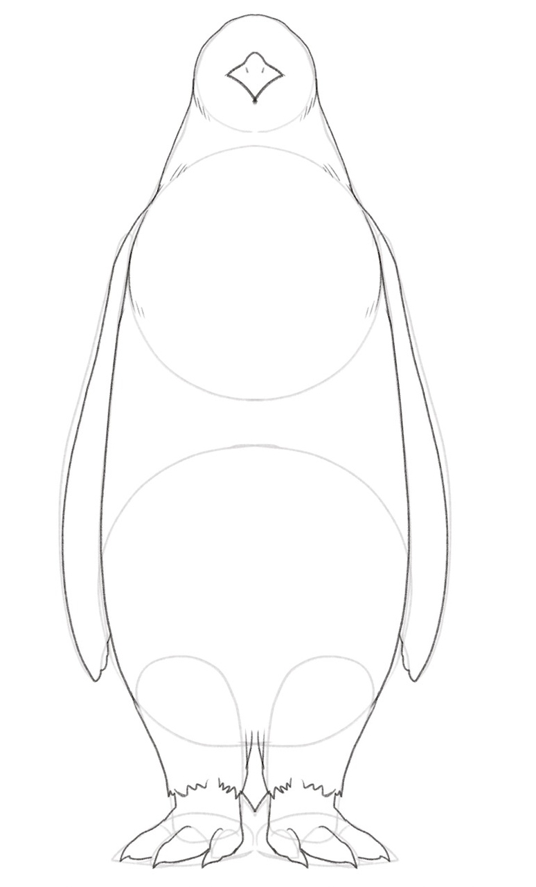 penguin feet drawing