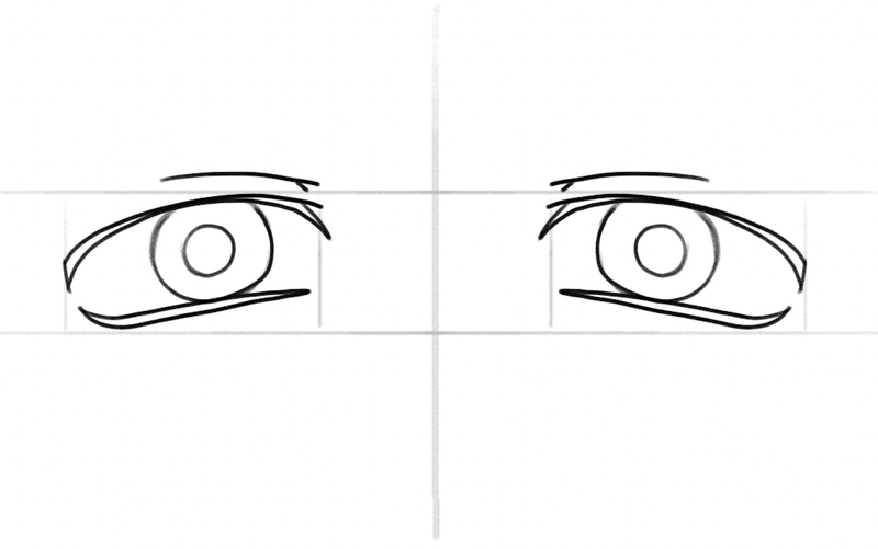 How to Draw Anime Eyes - Male (Eyes) Step by Step