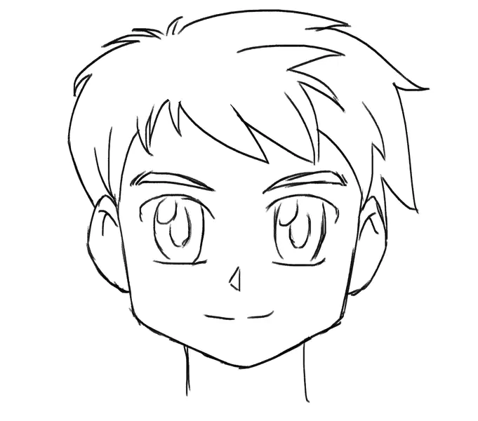 Easy anime sketch | how to draw cute anime boy - YouTube