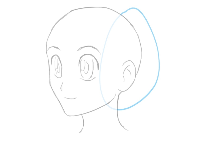Anime, head, drawing, girl stock illustration. Illustration of black -  96036373