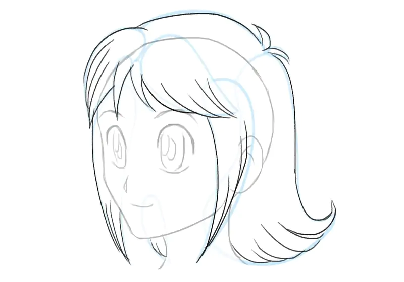 How to draw anime girl hair