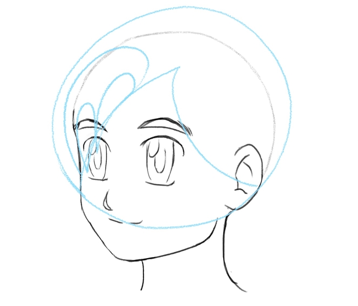 Step 2 How to Draw Anime / Manga Hair Sytles with Drawing