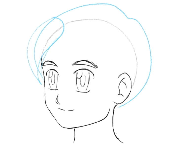 How to Draw a Manga Boy with Spiky Hair (Side View)