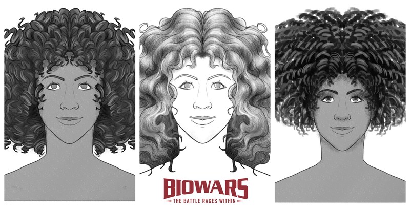 Art sketch of a beautiful woman with curly hair. Concept illustration Stock  Vector Image & Art - Alamy