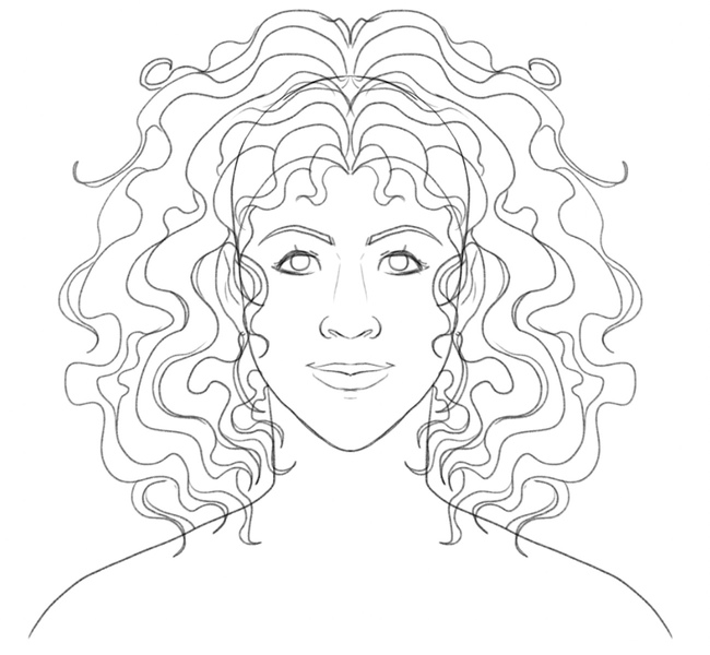 Curly Hair Girl | DL.ART