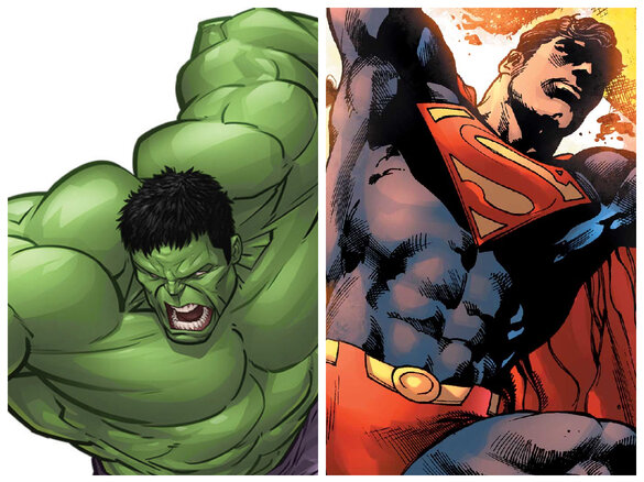 superman vs hulk drawing