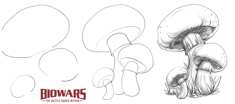 cool mushrooms drawings