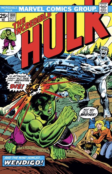 The comic book cover of "The Incredible Hulk #180."