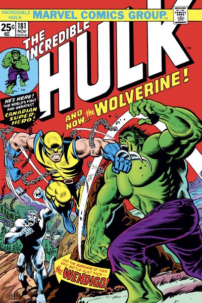 Comic book cover of "The Incredible Hulk #181."