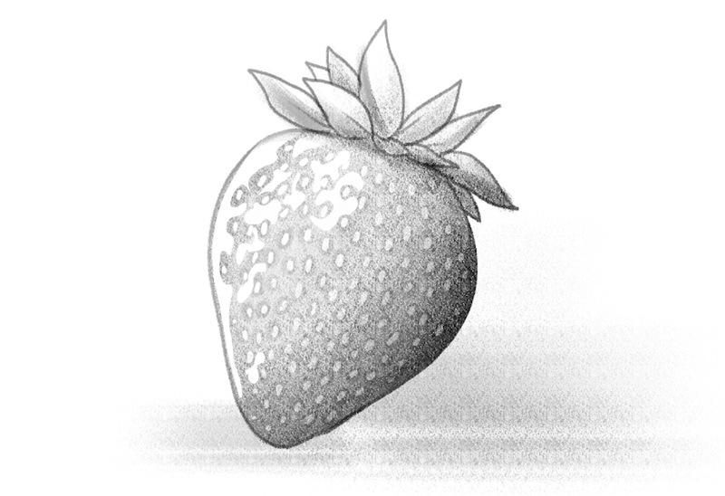 Finished strawberry drawing