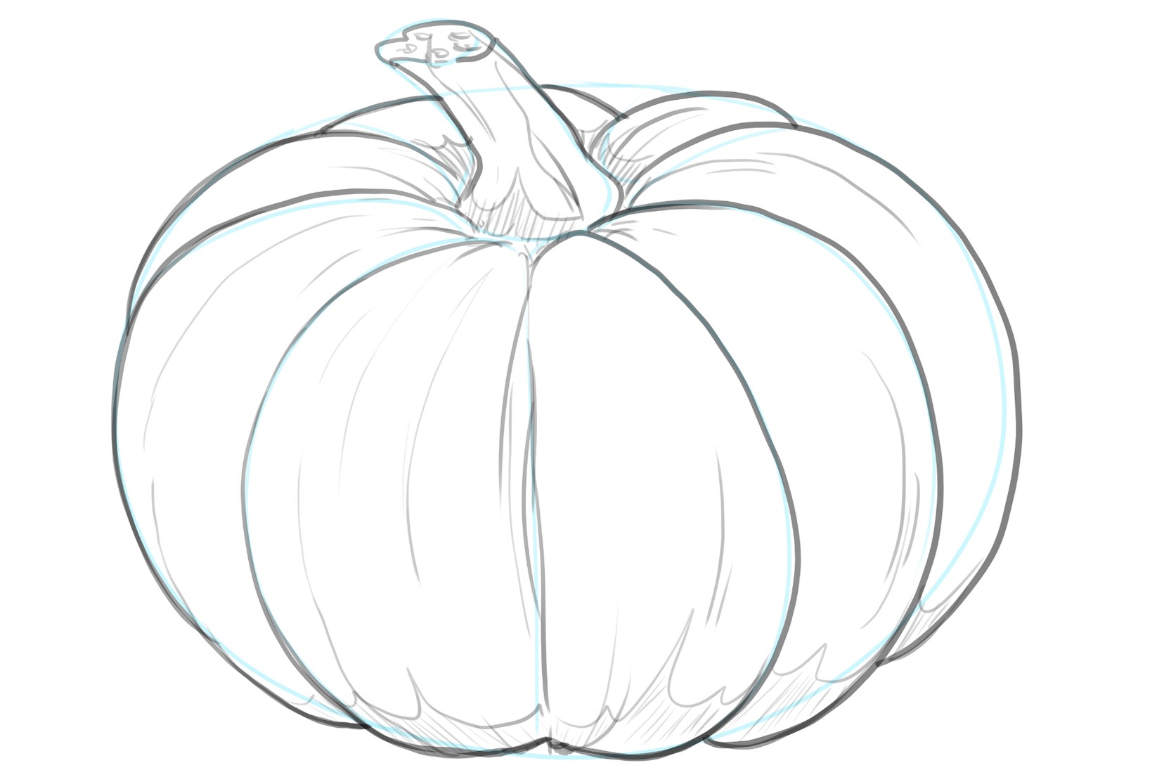 Lines added to the pumpkin’s surface to enhance its texture.