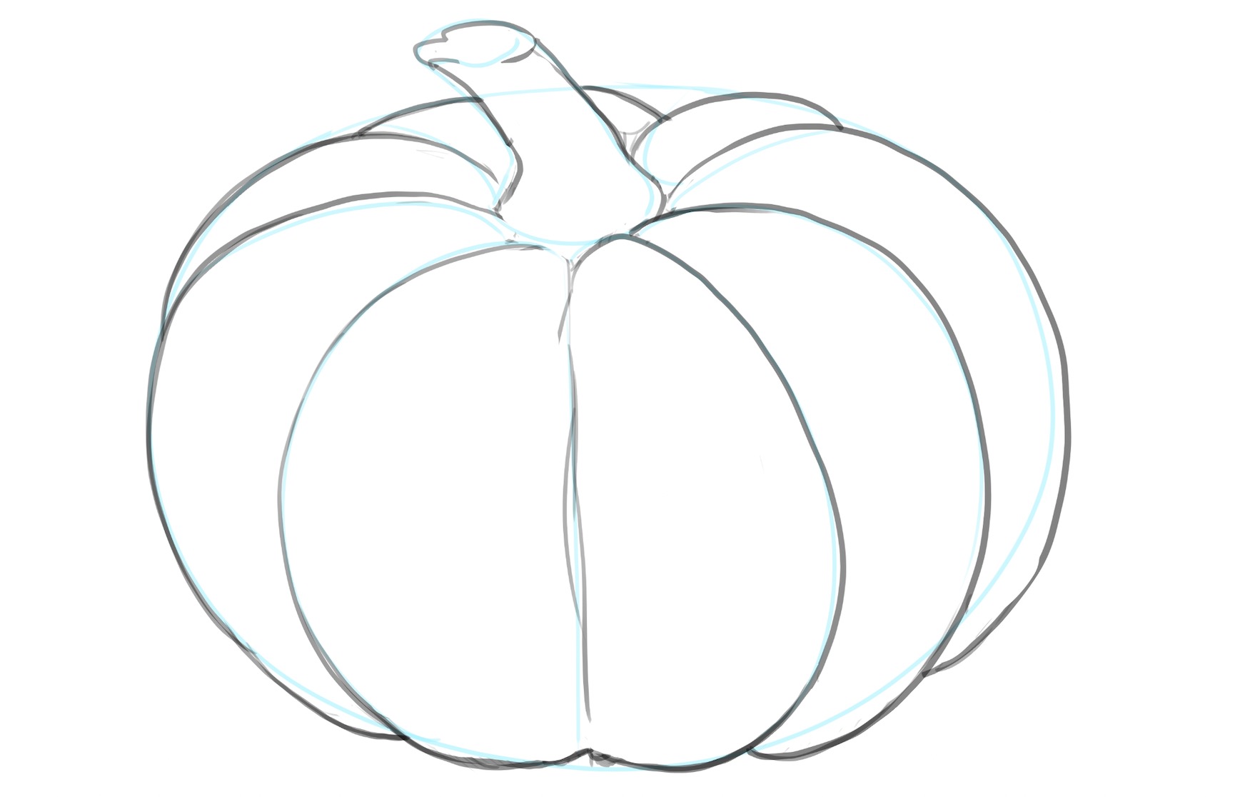 Enhanced pumpkin outline.