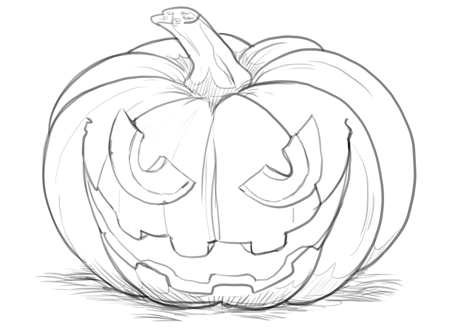 Finished pumpkin sketch.