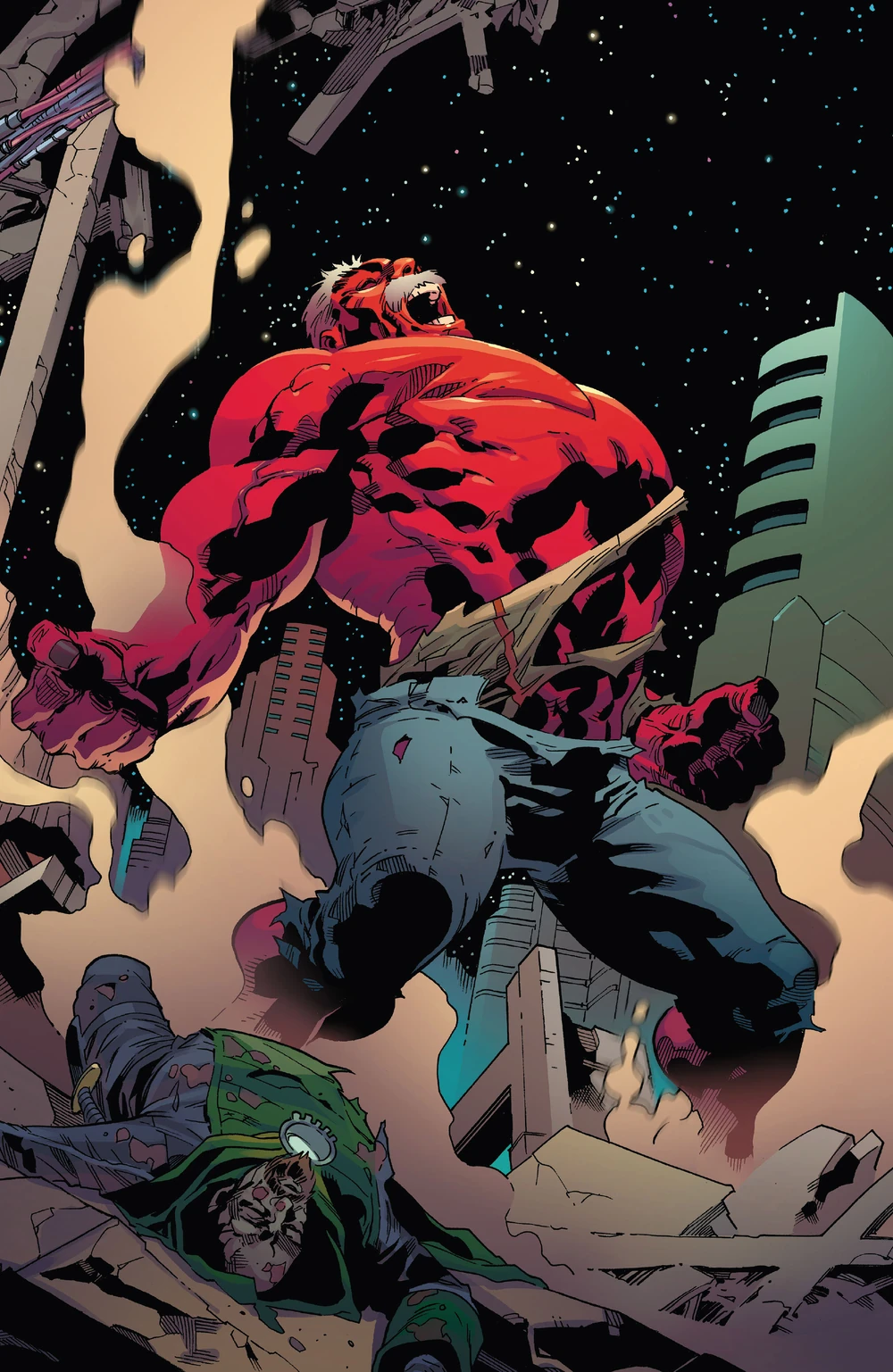 An illustration of Thaddeus Ross (The Red Hulk).